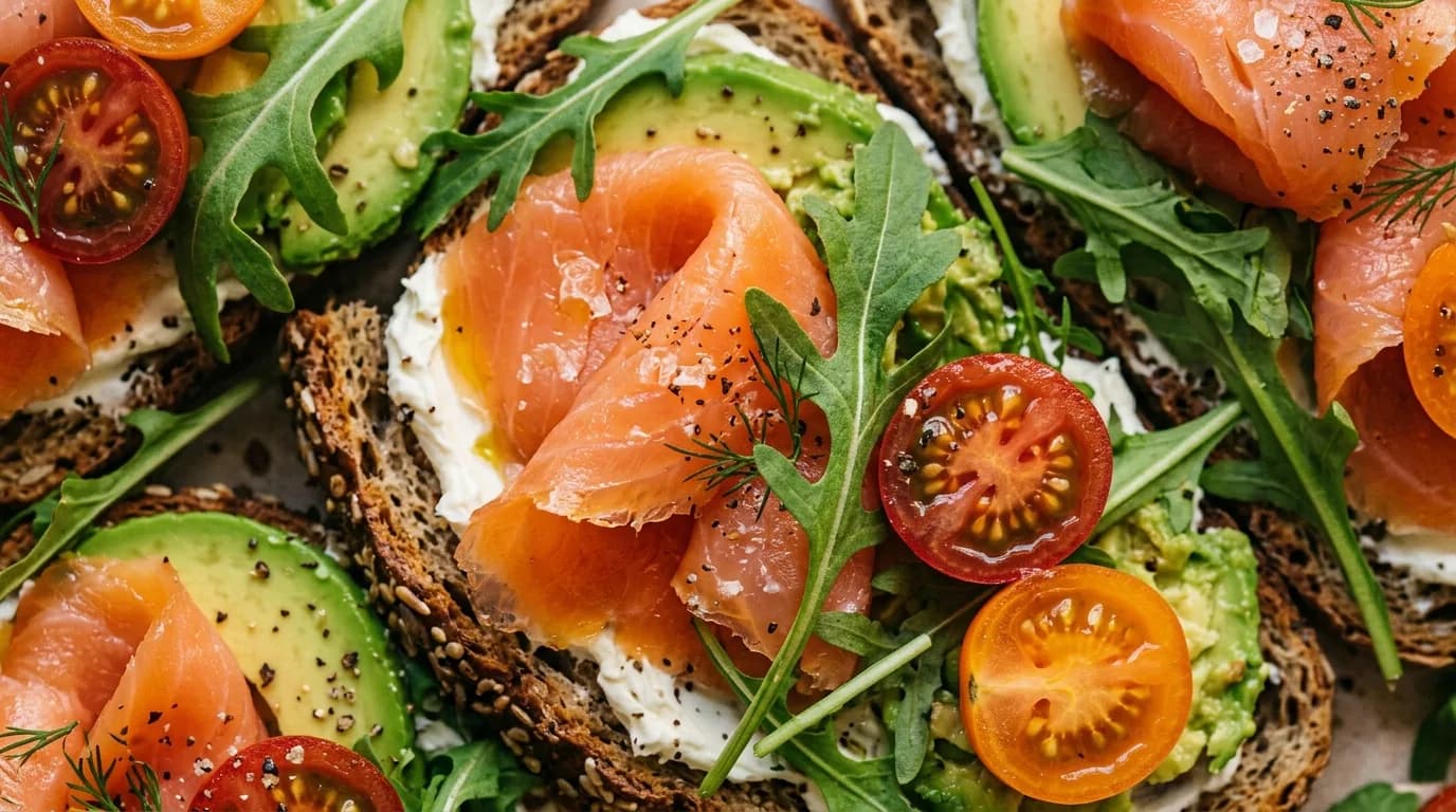 Tostada de salmón ahumado